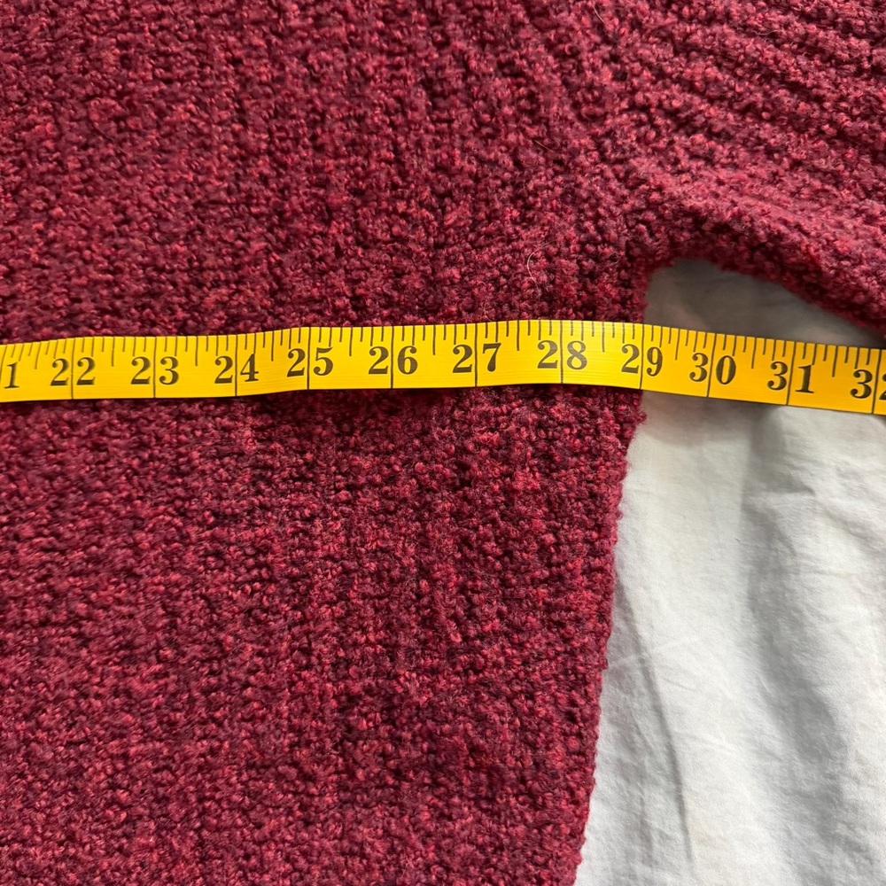 Eileen Fisher Wool Cashmere Oversized Slouchy Turtleneck Sweater L Burgundy - Picture 4 of 7